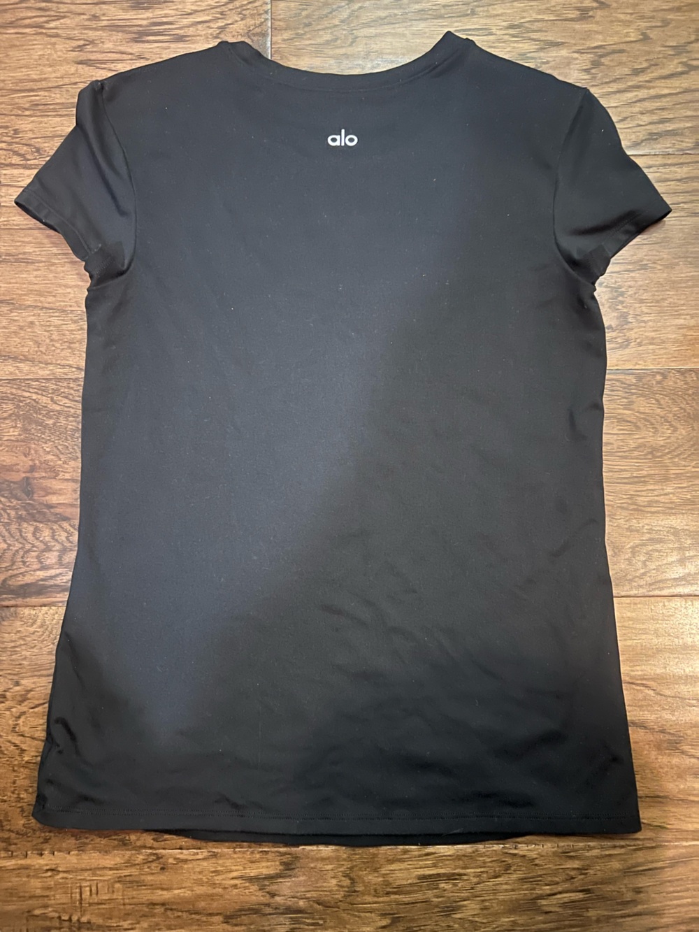 ALO Yoga Alosoft Finesse Black Short Sleeve Crewneck Top XS - Picture 2 of 2